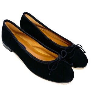 Margaux Black Flats with Bow Detail